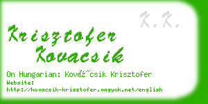 krisztofer kovacsik business card